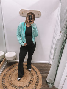 Aqua Blue: Cropped Hoodie