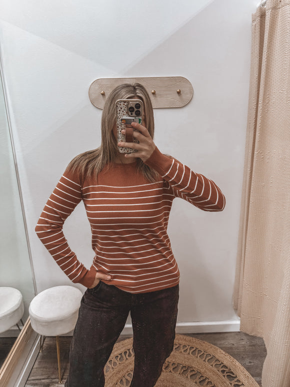 Copper: Striped Sweater Top