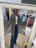 Grey: Long Brushed Jacket