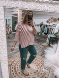 Rose: Striped Knit Top