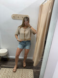 Short Sleeve Crochet Top