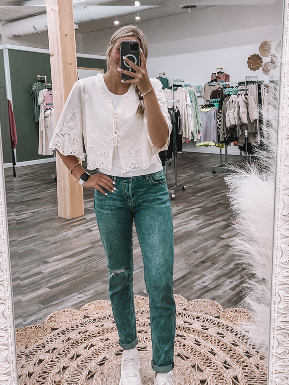 Floral Front Tie Blouse