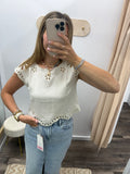 Floral Eyelet Top