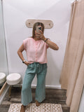 Soft Staple Knit Top (Pink Striped)