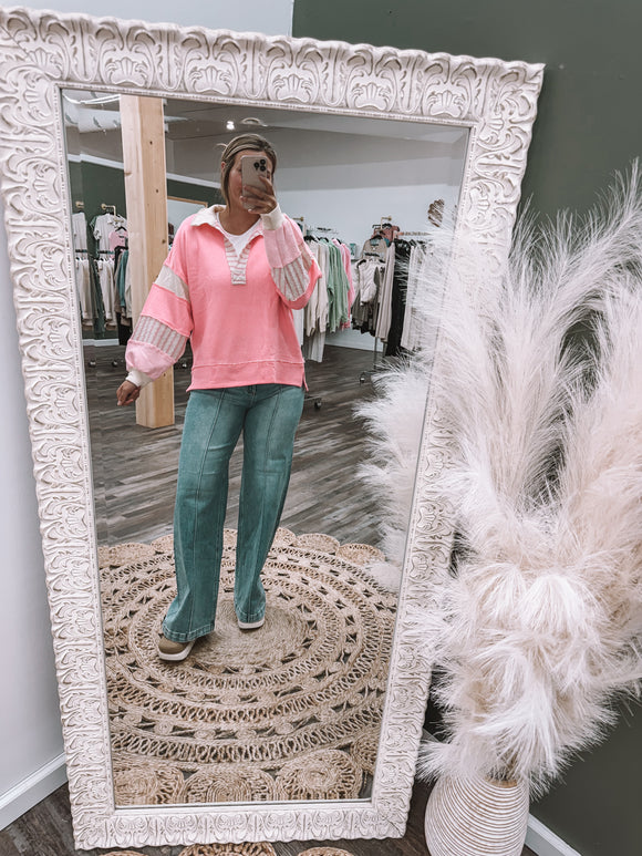 Neon Pink: French Terry Top
