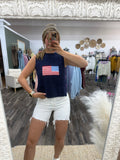 American Flag Sweater Top