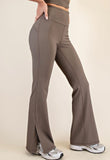 Dark Taupe: Ribbed Flares
