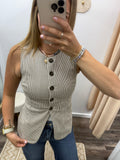Striped Button Vest