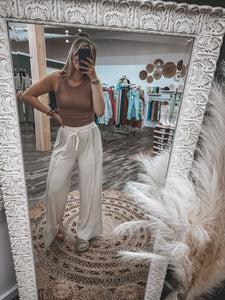 Oatmeal: Solid Knit Pant