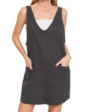 Black: Denim Overall Dress
