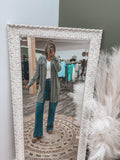 Grey: Long Brushed Jacket