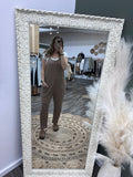 Mocha: Ribbed Jumpsuit