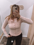 Ribbed Floral Long Sleeve