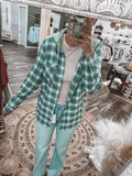 Sage/Blue: Plaid Flannel