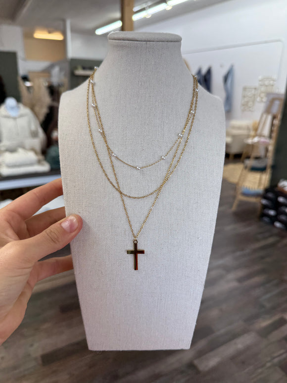 Layered Cross Necklace