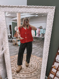 Ruby Red Button Vest