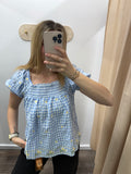 Floral Gingham Blouse