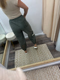Patchwork Joggers: Sage