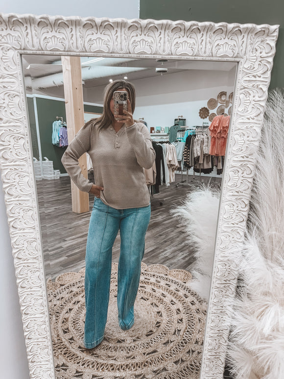 Mocha: Henley Sweater