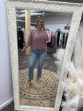 Mauve: Thermal V-Neck Top