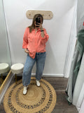Coral: Gauze Button Down