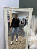 Black: Henley Sweater