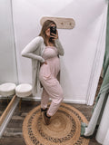 Baby Pink Strapless Jumpsuit