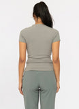 Shadow Green: Ribbed Short Sleeve