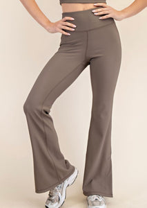 Dark Taupe: Ribbed Flares
