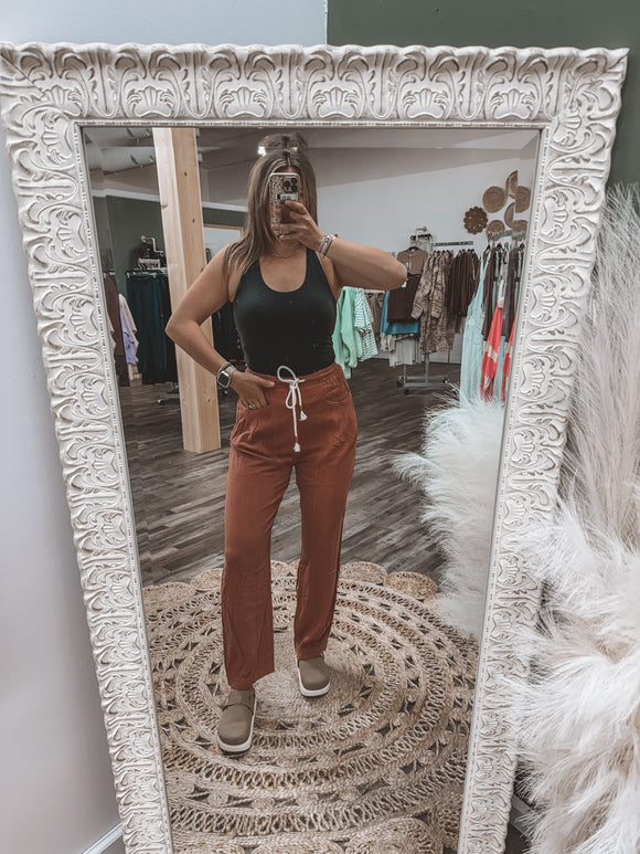 Clay: Linen Barrel Pants