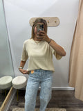 Waffle Relaxed Tee - Cream