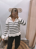 Quarter Zip Striped Pullover