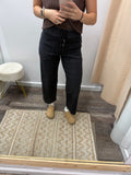Elastic Waist Slouchy Pants - Black