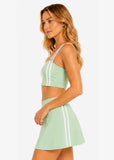 One Shoulder Tennis Skort Set: Mint
