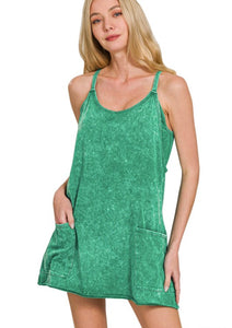 Forest: Mineral Wash Romper Dress