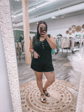 Black: Corded Rib Romper