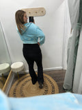 Aqua Blue: Cropped Hoodie