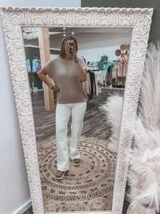 Short Sleeve Round Neck Sweater