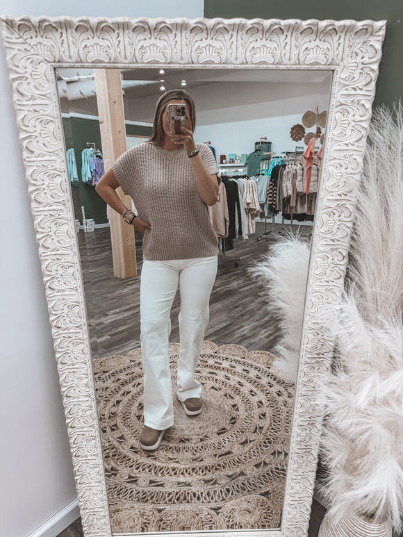 Short Sleeve Round Neck Sweater