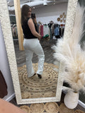 White: High Rise Straight Denim