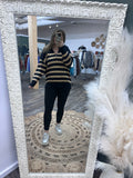 Stripe: Collared Oversized Pullover
