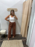 Lace Boho Pants - Brown