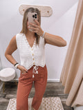 Crochet Sweater Vest - Cream