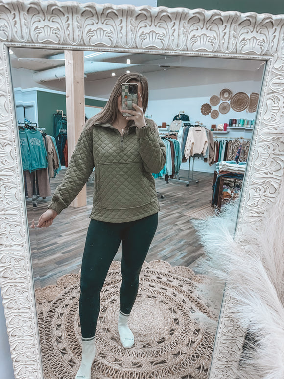 Cozy Quilted Jersey Pullover
