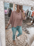 Mauve: Thermal V-Neck Top