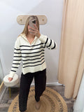 Quarter Zip Striped Pullover