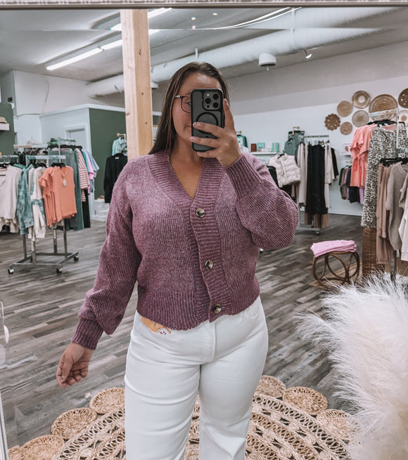 Eggplant: Sweater Cardigan