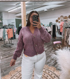 Eggplant: Sweater Cardigan