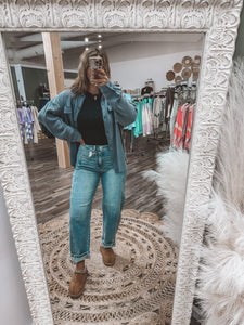 Dusty Blue: Emily Button Down