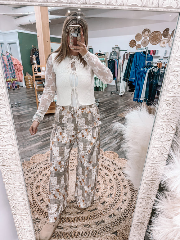 Front Tie Sweater Vest - Ivory